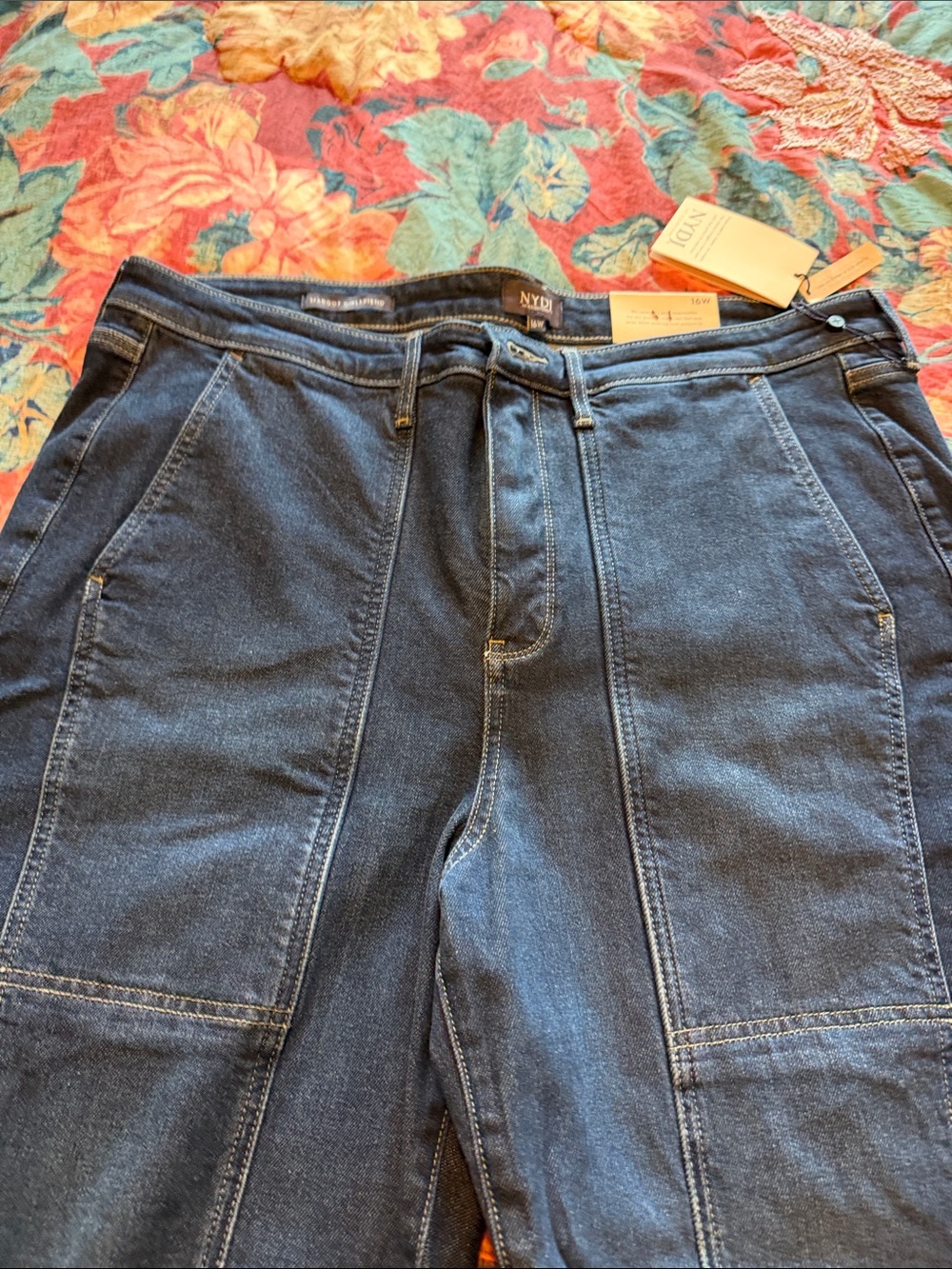 NYDJ Men's Dark Indigo Panel-Front Relaxed Jeans
